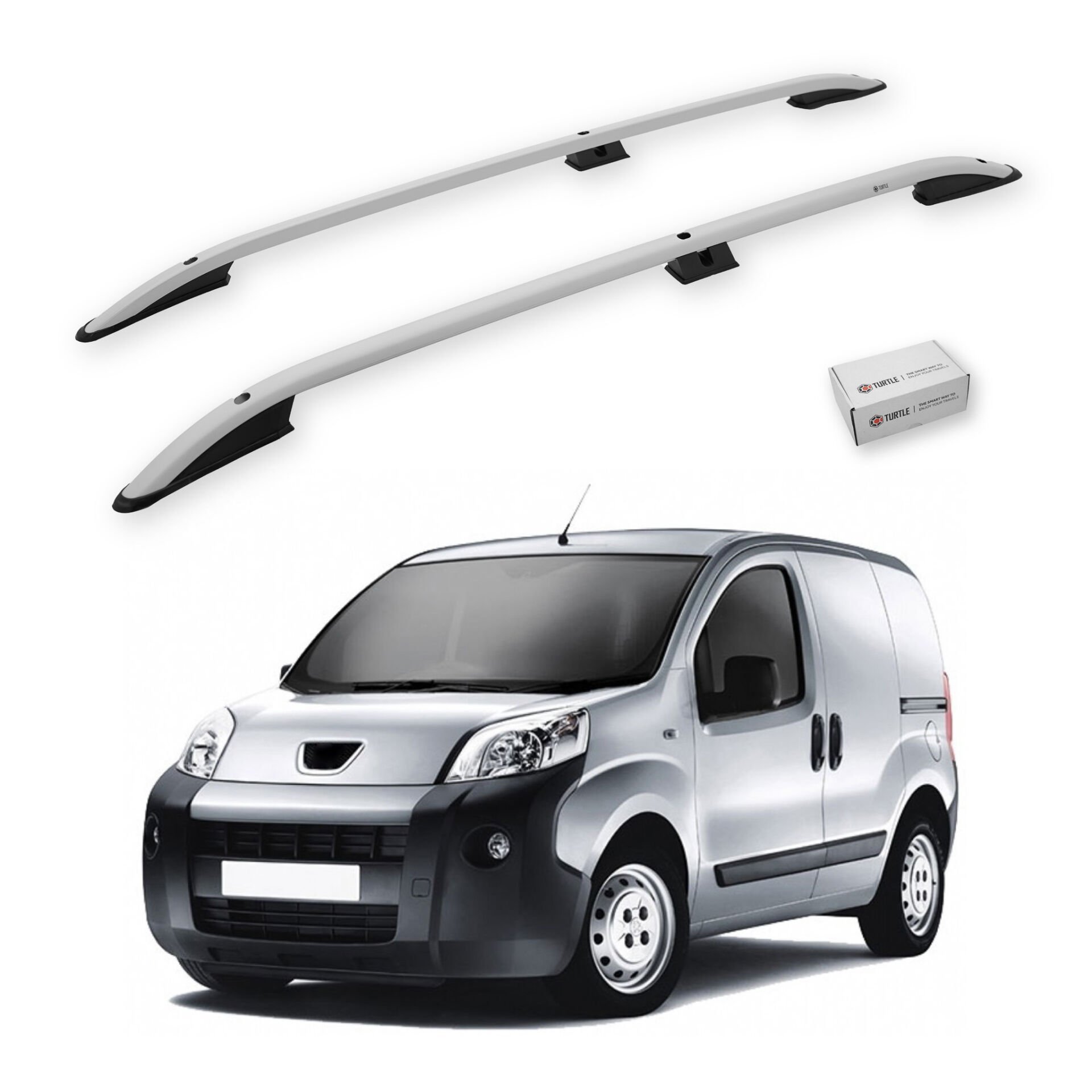 Turtle Peugeot Bipper 2008-2018 Arası Uyumlu Tavan Çıtası Crown Siyah