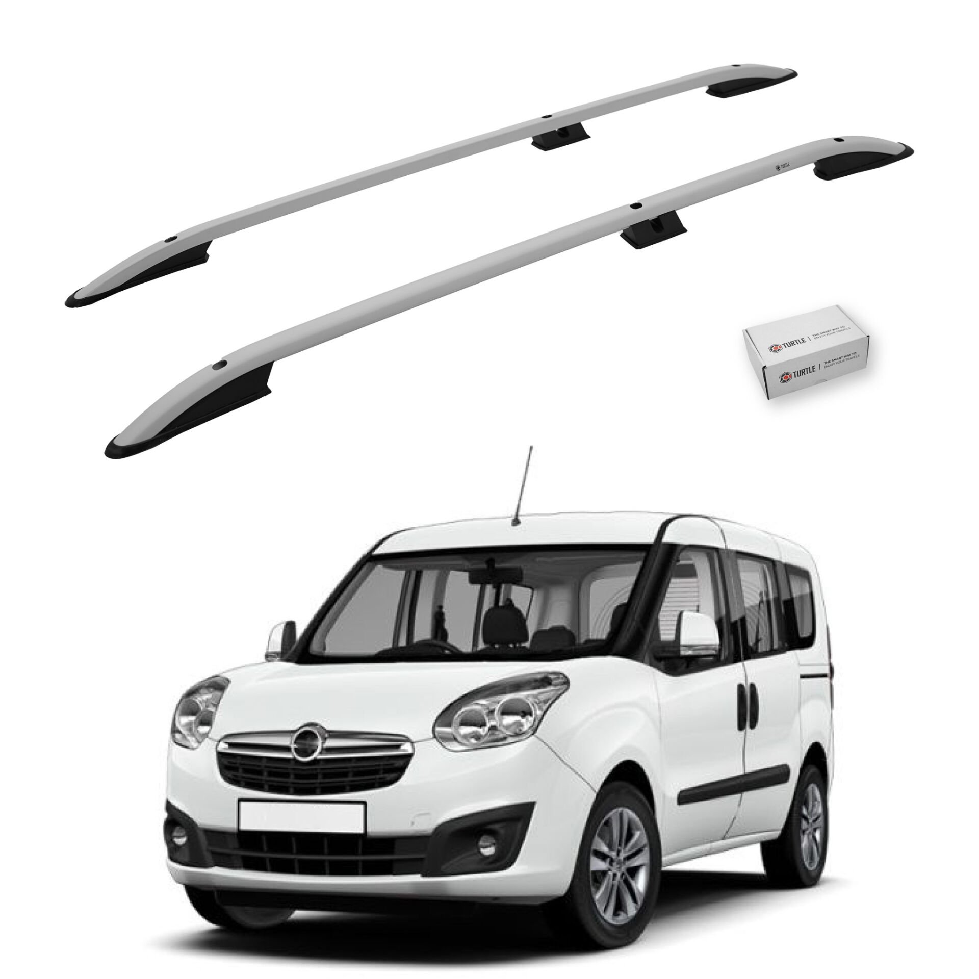 Turtle Opel Combo D 2012-2018 / Kısa Şasi Arası Uyumlu Tavan Çıtası Crown Siyah