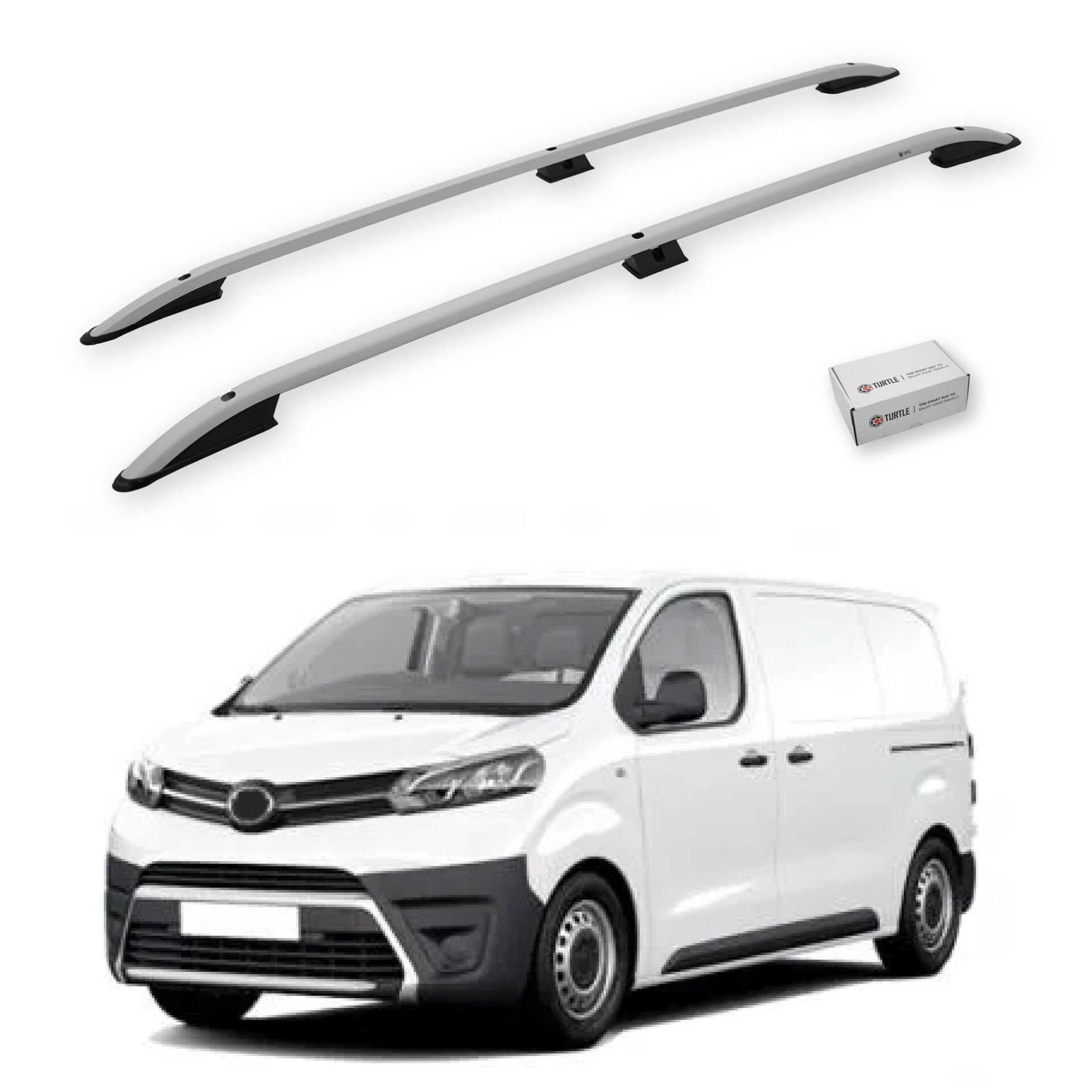 Turtle Toyota Proace (Mk2) 2013-2016 / Kısa Şasi Arası Uyumlu Tavan Çıtası Crown Siyah