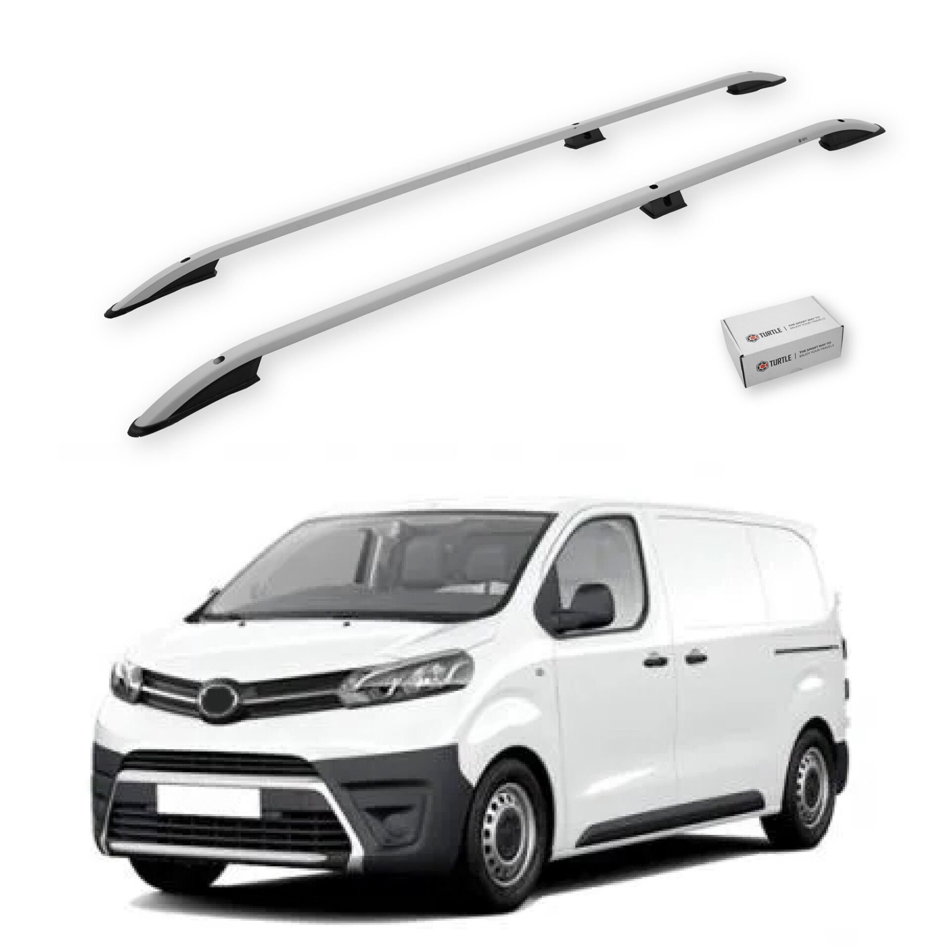 Turtle Toyota Proace (Mk2) 2013-2016 / Uzun Şasi Arası Uyumlu Tavan Çıtası Crown Siyah