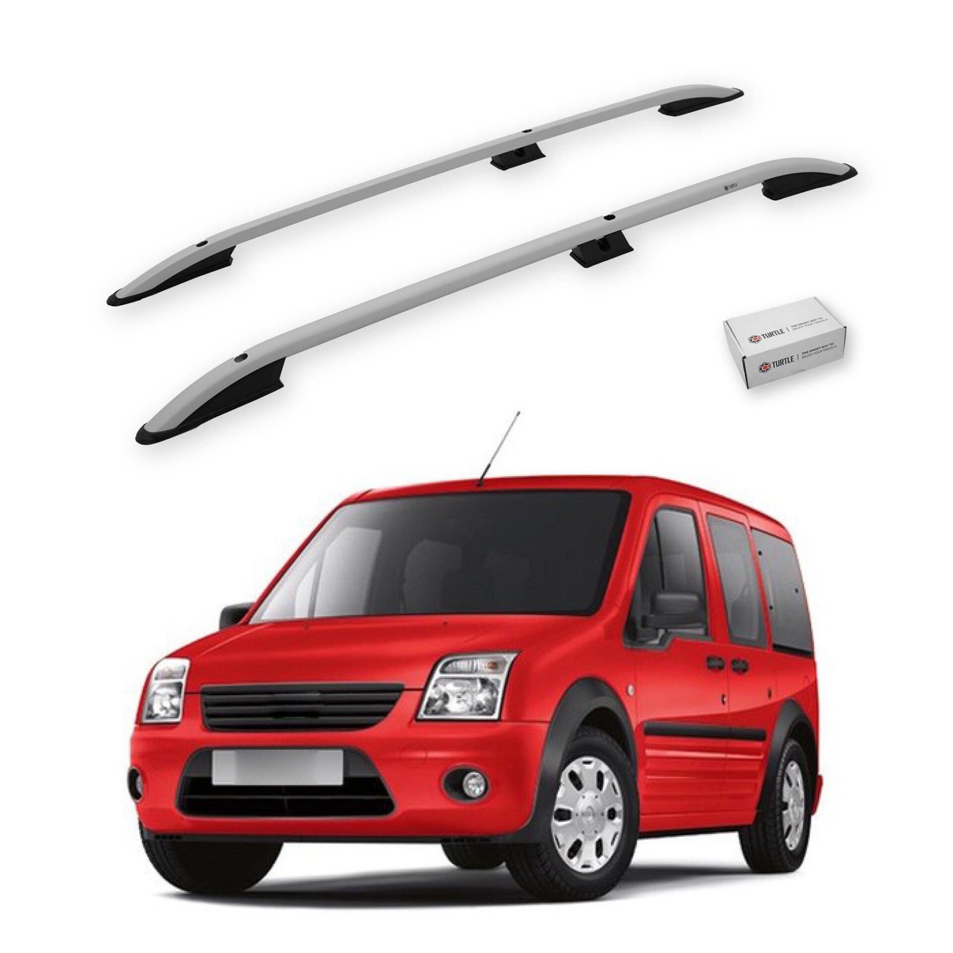 Turtle Ford Connect 2002-2012 / Kısa Şasi Arası Uyumlu Tavan Çıtası Crown Siyah