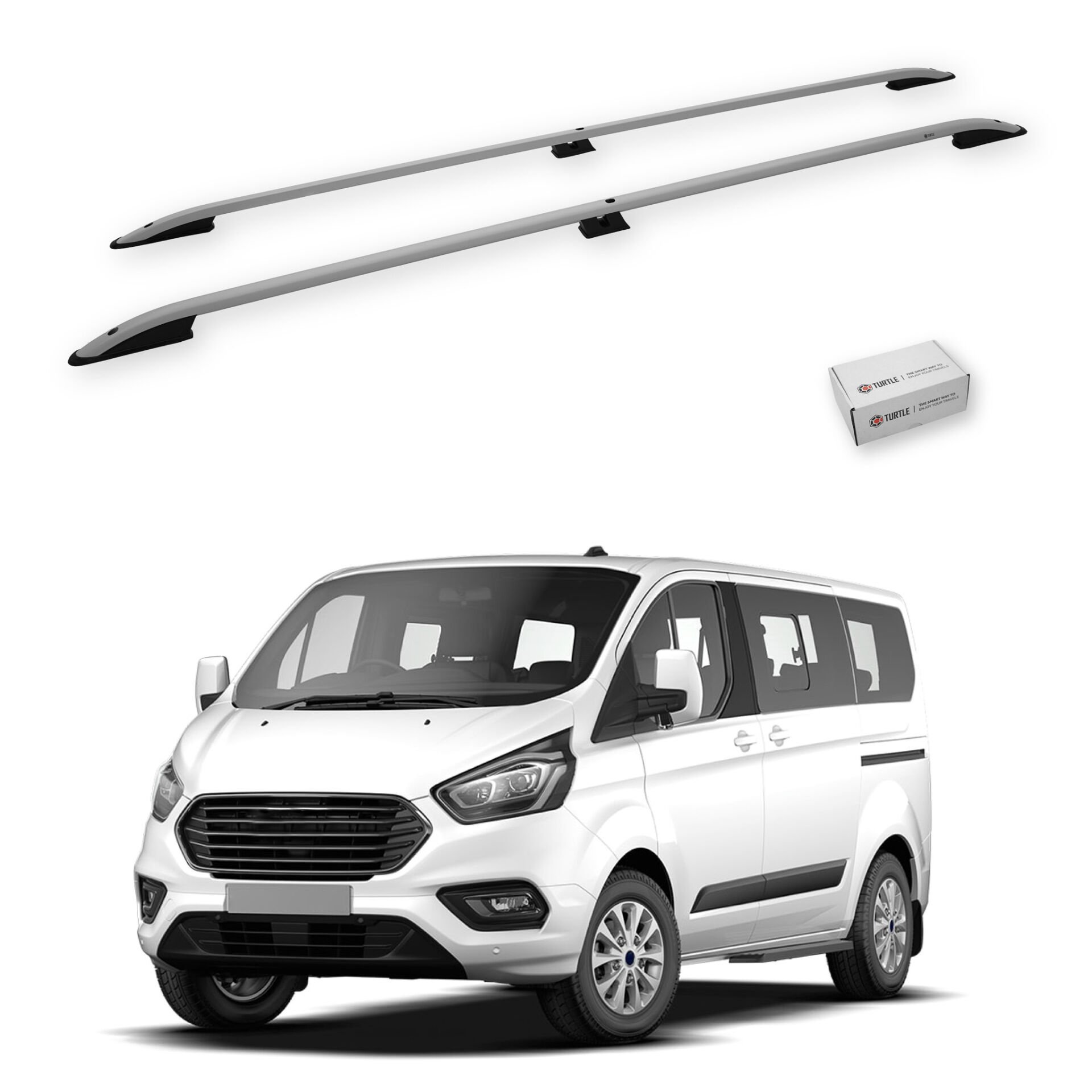 Turtle Ford Custom 2012-2023 / Uzun Şasi Arası Uyumlu Tavan Çıtası Crown Siyah