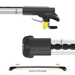 TURTLE Mitsubishi Outlander (Mk1) Turtle Ara Atkı Taşıyıcı Bar 2003-2006 Arası Uyumlu - Turtle Air1 Gri