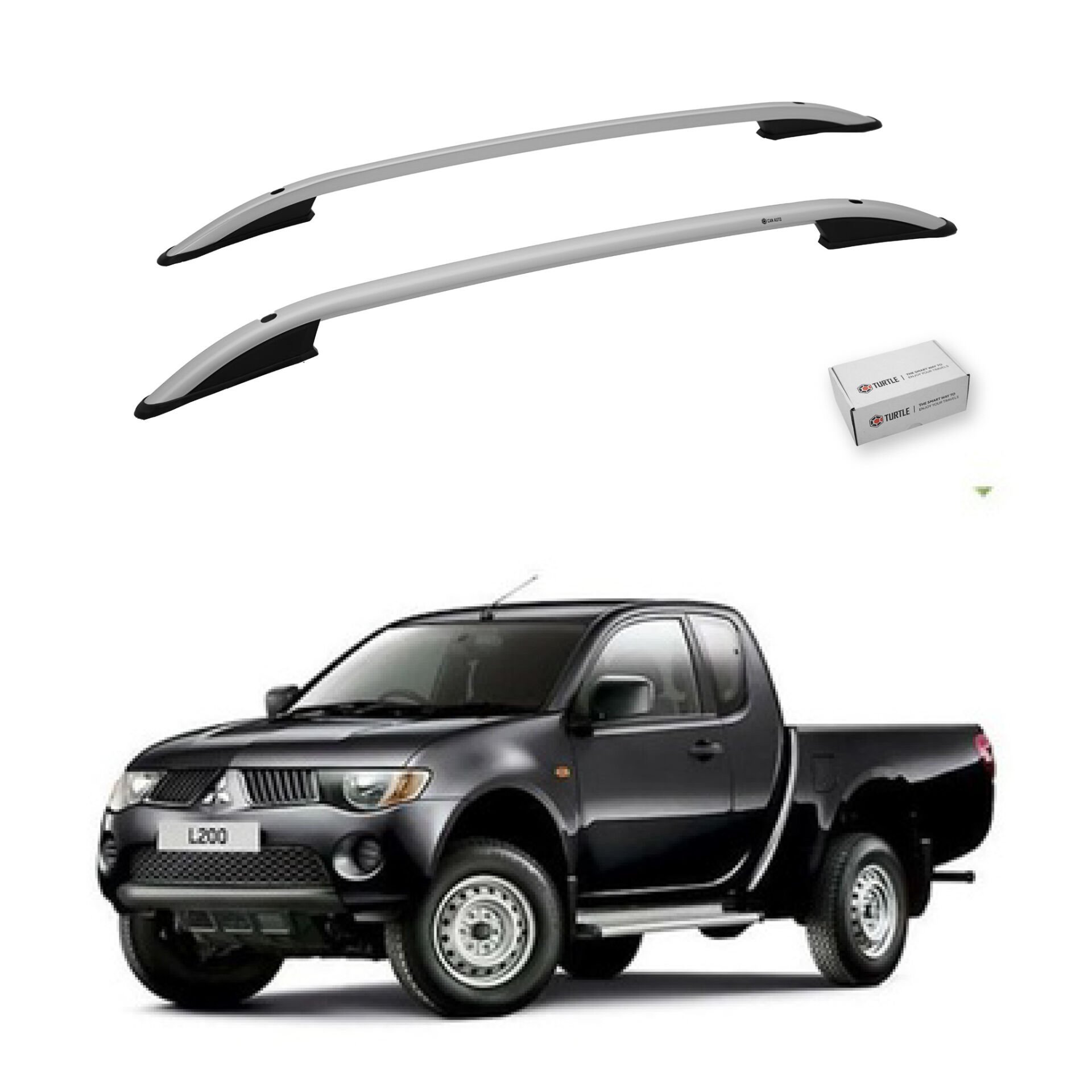 Turtle Mitsubishi L200 (Mk4) 2006-2014 Arası Uyumlu Tavan Çıtası Crown Siyah