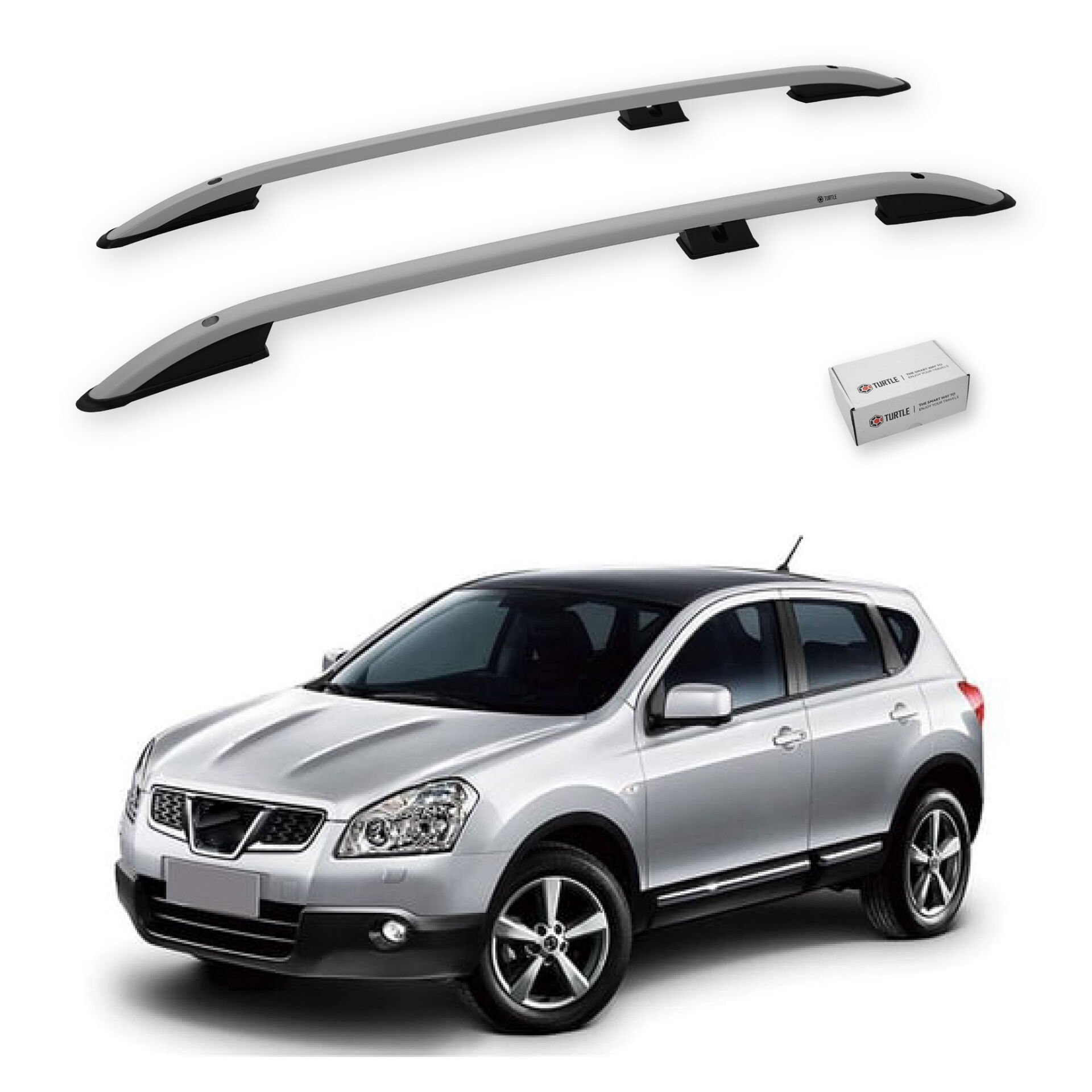 Turtle Nissan Qashqai (J10) 2007-2013 Arası Uyumlu Tavan Çıtası Crown Siyah