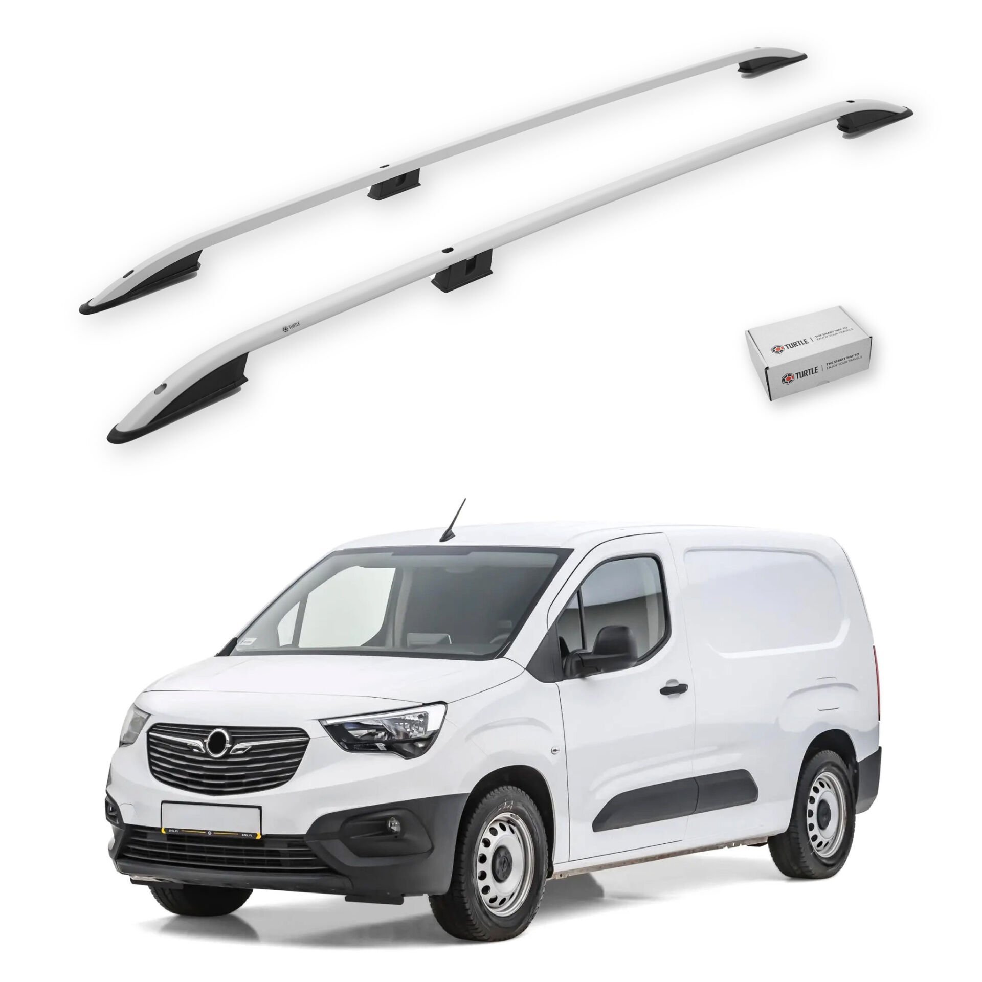 Turtle Opel Combo E 2019-2025 / Uzun Şasi Arası Uyumlu Tavan Çıtası Crown Siyah
