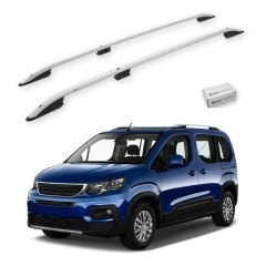 Turtle Peugeot Rifter 2019-2025 / Uzun Şasi Arası Uyumlu Tavan Çıtası Crown Siyah