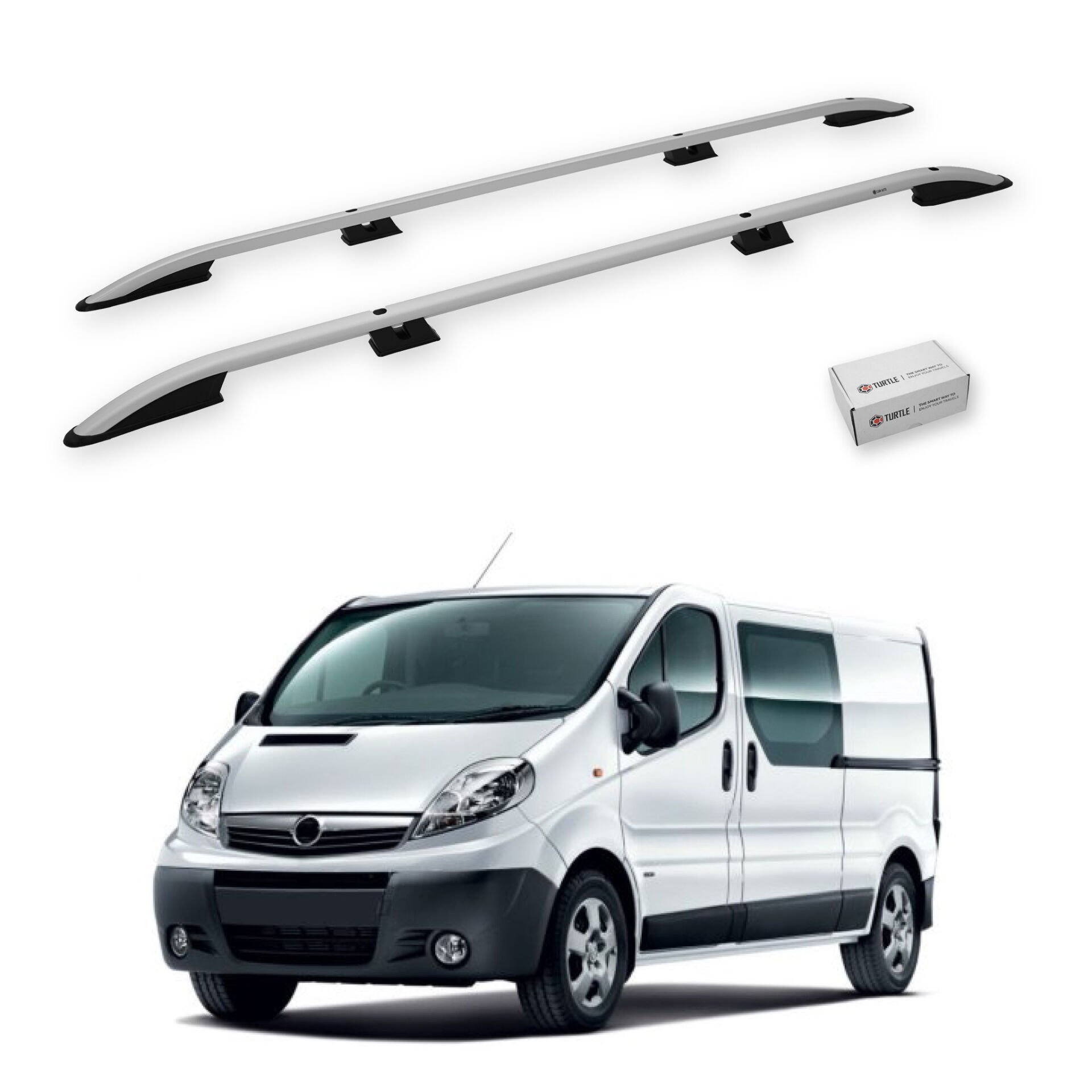 Turtle Opel Vivaro (X83) 2001-2014 / Kısa Şasi Arası Uyumlu Tavan Çıtası Crown Siyah