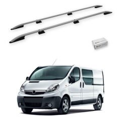 Turtle Opel Vivaro (X83) 2001-2014 / Uzun Şasi Arası Uyumlu Tavan Çıtası Crown Siyah