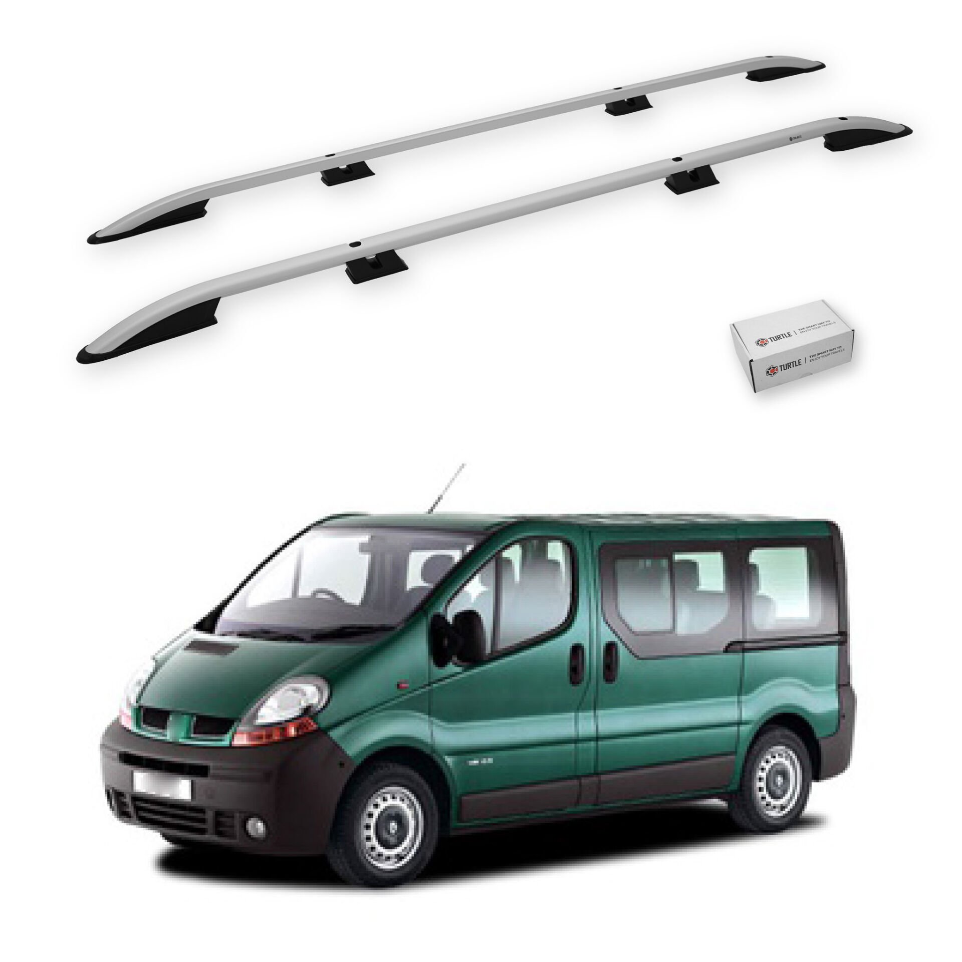 Turtle Renault Trafic (X83) 2001-2014 / Uzun Şasi Arası Uyumlu Tavan Çıtası Crown Siyah