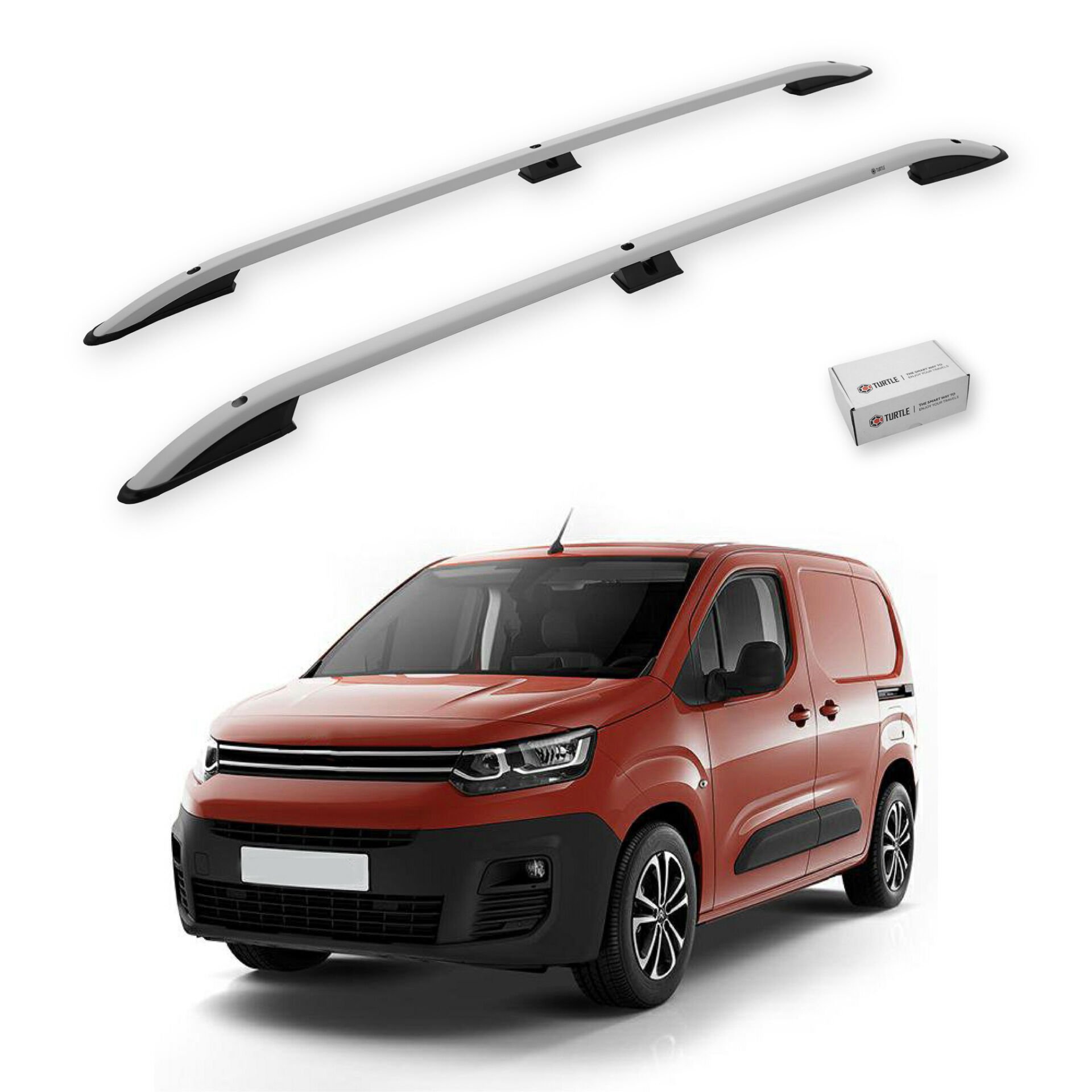 Turtle Citroen Berlingo 2019-2025 / Kısa Şasi Arası Uyumlu Tavan Çıtası Crown Siyah