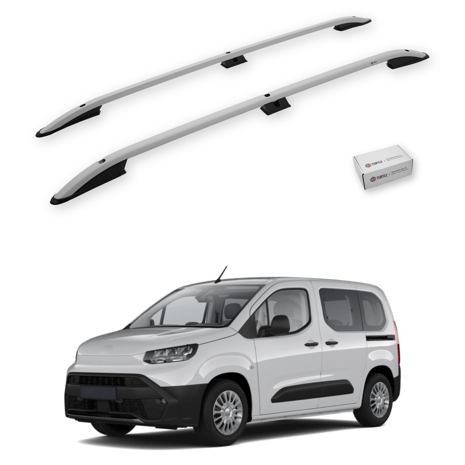 Turtle Toyota Proace City 2019-2025 / Kısa Şasi Arası Uyumlu Tavan Çıtası Crown Siyah