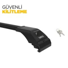 TURTLE Opel Grandland X Turtle Ara Atkı Taşıyıcı Bar 2018-2021 Arası Uyumlu - Turtle Tourmaline v2 Siyah