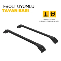 TURTLE Opel Grandland X Turtle Ara Atkı Taşıyıcı Bar 2018-2021 Arası Uyumlu - Turtle Tourmaline v2 Siyah