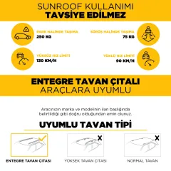 TURTLE Opel Grandland X Turtle Ara Atkı Taşıyıcı Bar 2018-2021 Arası Uyumlu - Turtle Tourmaline v2 Siyah
