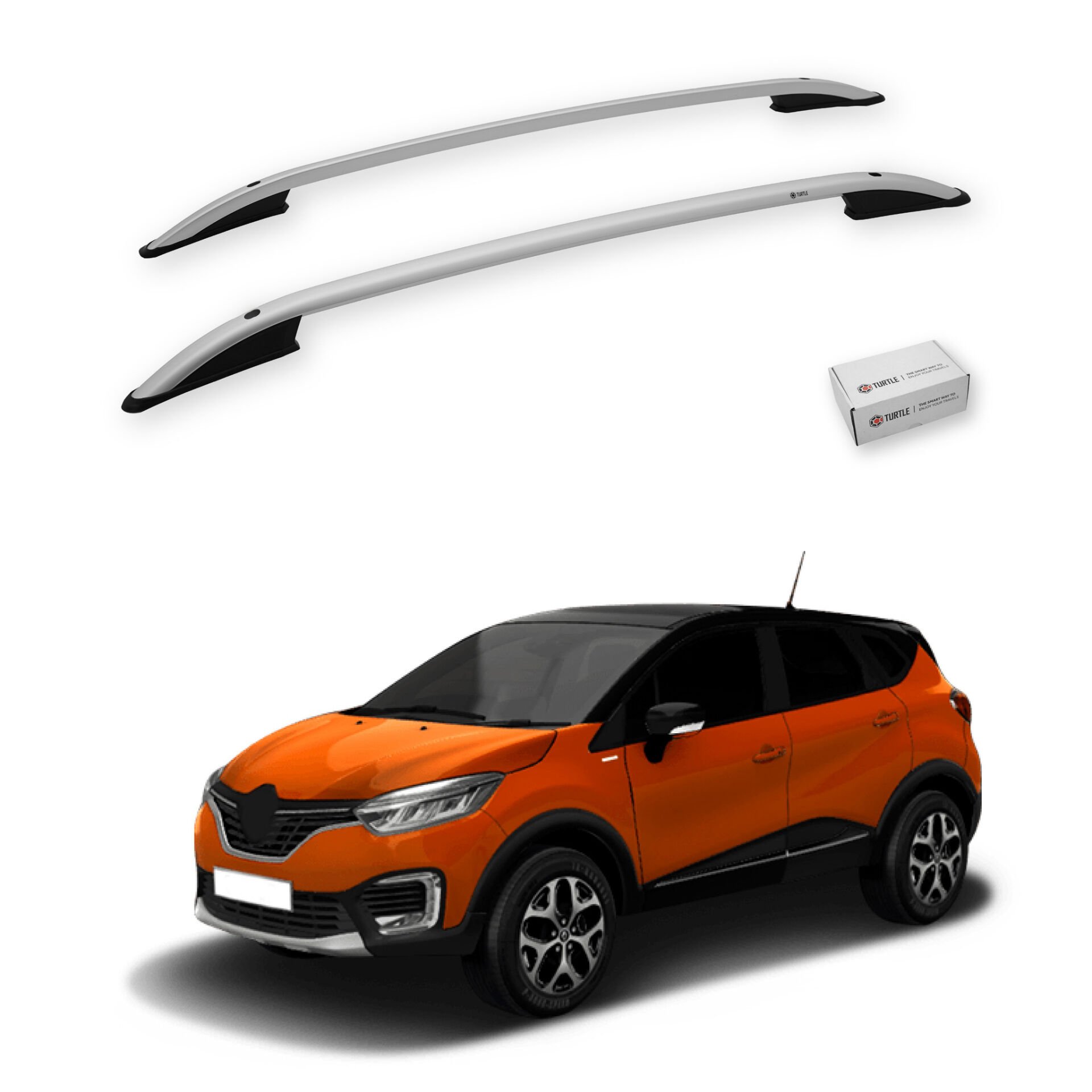 Turtle Renault Captur (J87) 2013-2019 Arası Uyumlu Tavan Çıtası Crown Siyah
