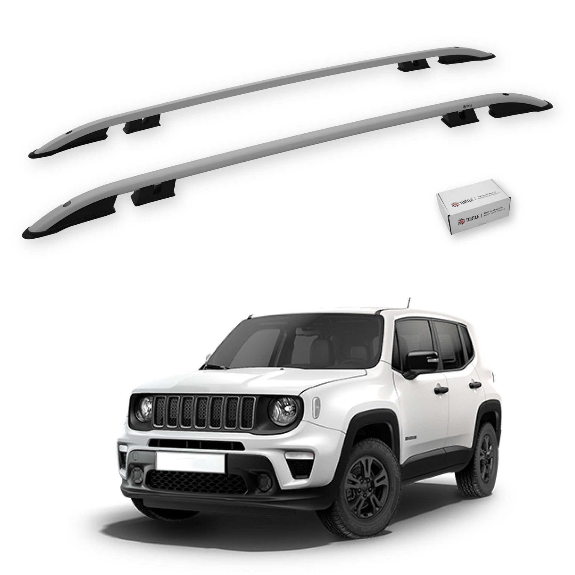 Turtle Jeep Renegade (Bu) 2015-2025 Arası Uyumlu Tavan Çıtası Crown Siyah