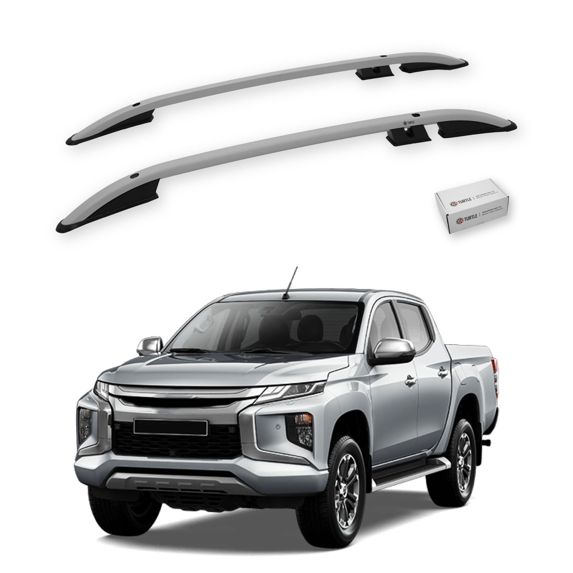 Turtle Mitsubishi L200 (Mk5) 2015-2025 Arası Uyumlu Tavan Çıtası Crown Siyah