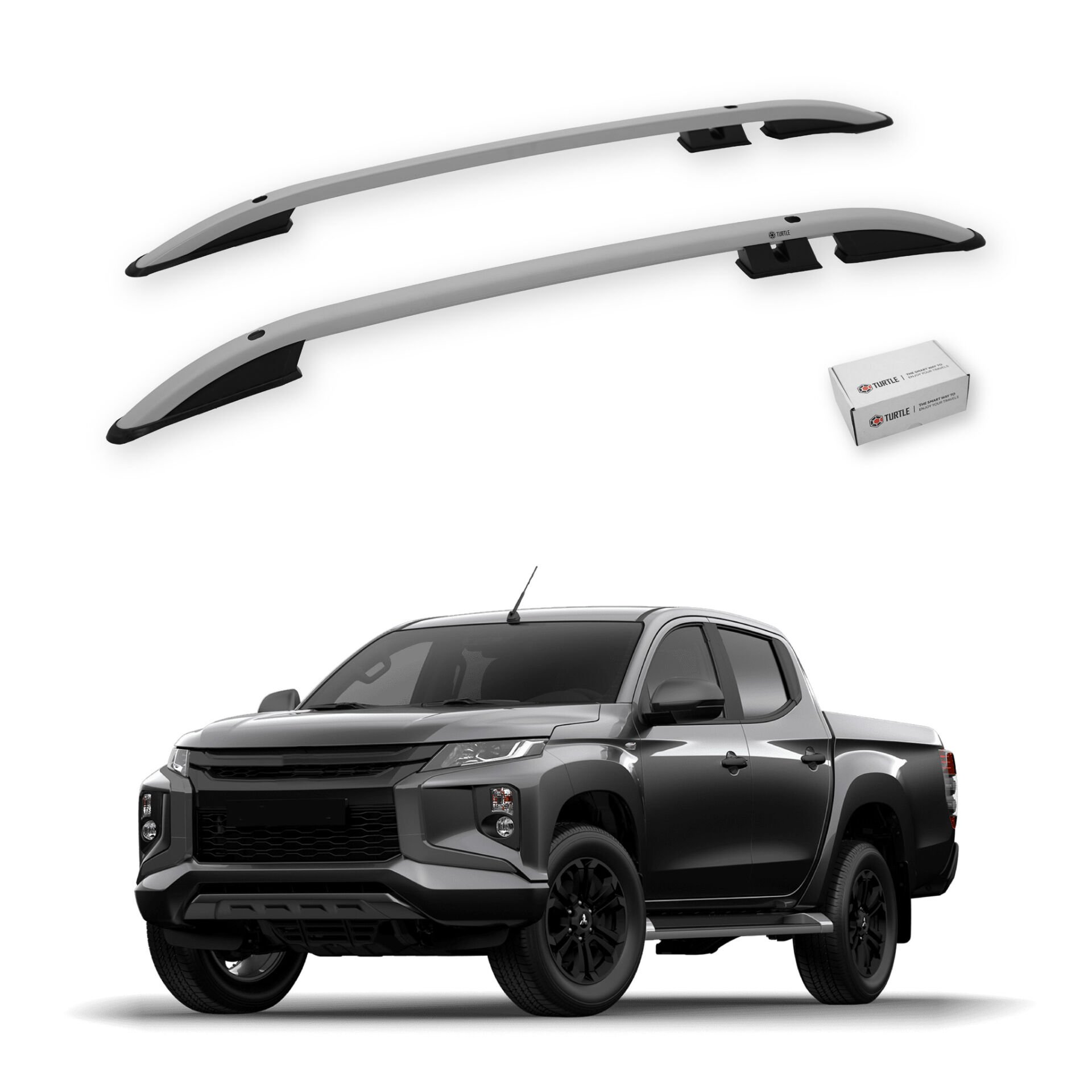 Turtle Mitsubishi Triton (Mk5) 2015-2025 Arası Uyumlu Tavan Çıtası Crown Siyah