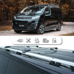 Turtle Ford Custom 2024-2025 / Uzun Şasi Arası Uyumlu Tavan Çıtası Crown Siyah