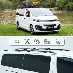 Turtle Volkswagen Transporter (T7) 2023-2025 / Kısa Şasi Arası Uyumlu Tavan Çıtası Crown Gri