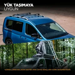TURTLE Citroen Nemo Tavan Çıtası 2008-2019 Arası Uyumlu - Turtle Crown Siyah