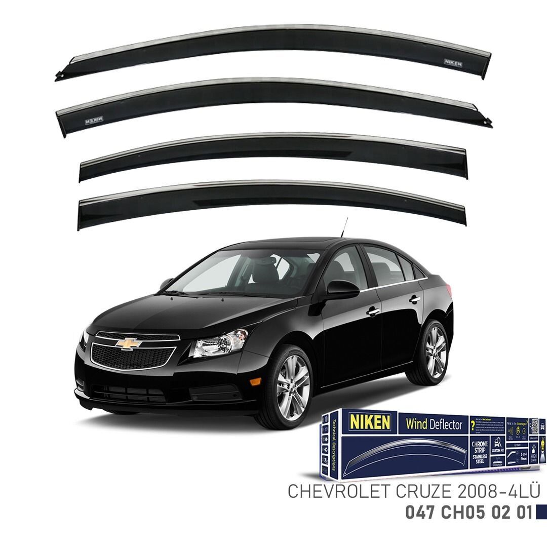 Niken Chevrolet Cruze 2008- Kromlu Cam Rüzgarlığı 4lü Takım