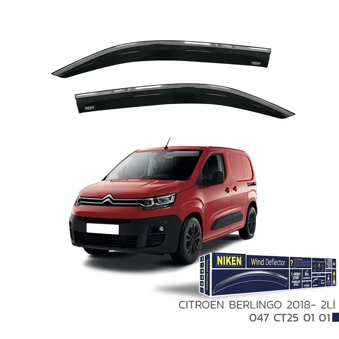 Niken Citroen Berlingo 2018- Kromlu Cam Rüzgarlığı 2Li Takım