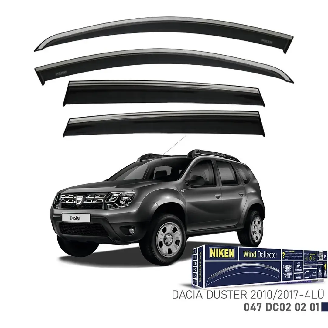 Niken Dacia Duster 2010-2017 Kromlu Cam Rüzgarlığı 4lü Takım
