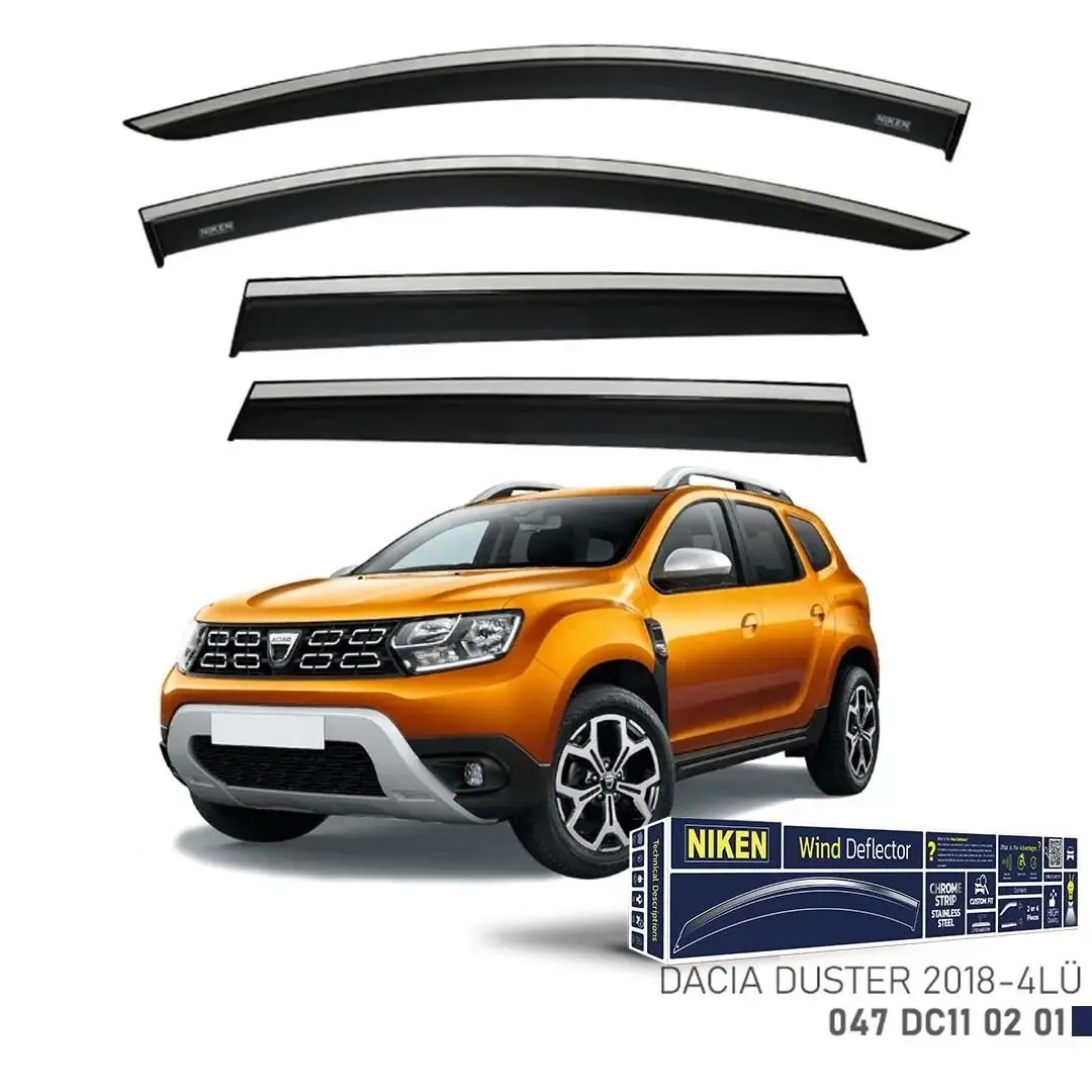 Niken Dacia Duster 2018- Kromlu Cam Rüzgarlığı 4lü Takım