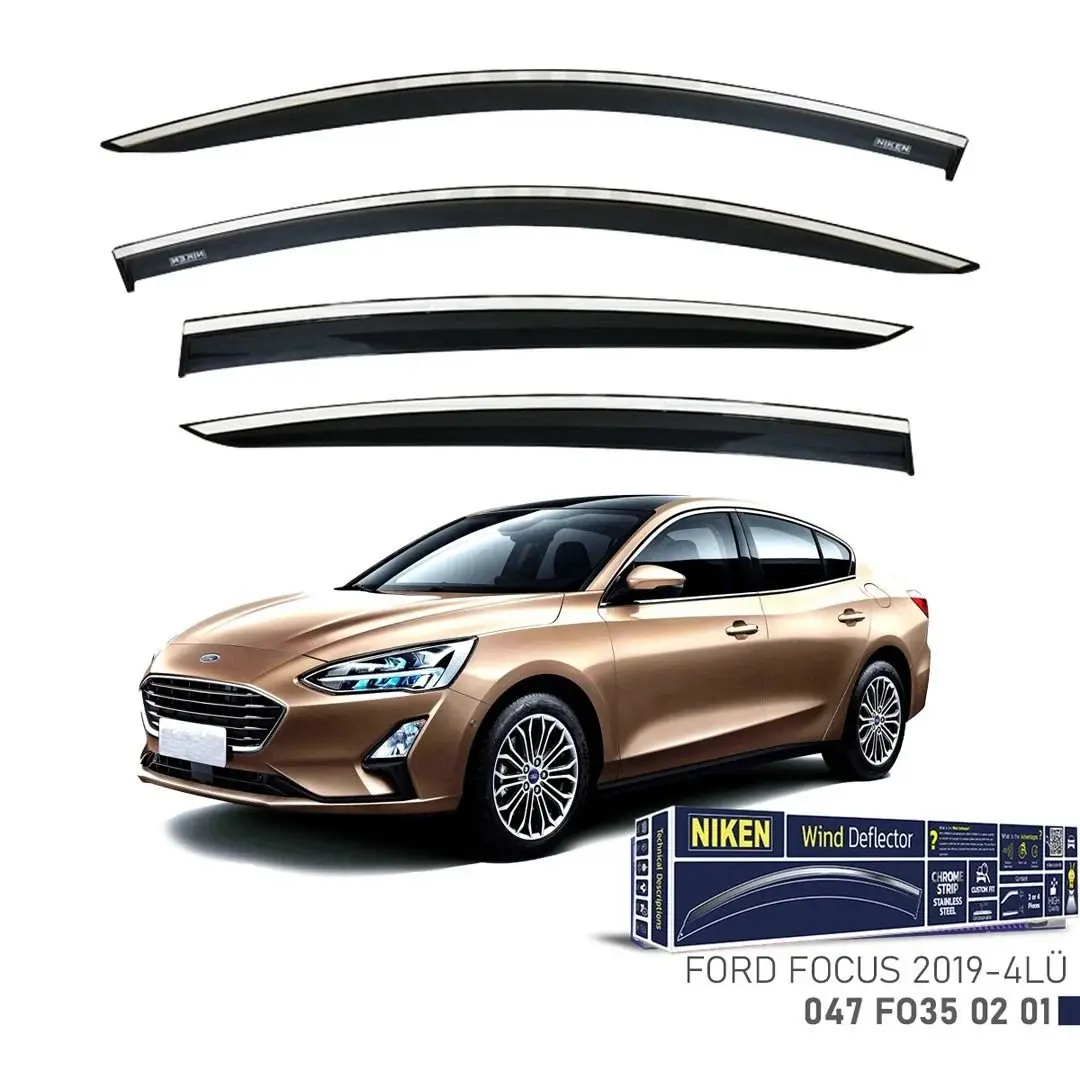 Niken Ford Focus 2019- Kromlu Cam Rüzgarlığı 4lü Takım