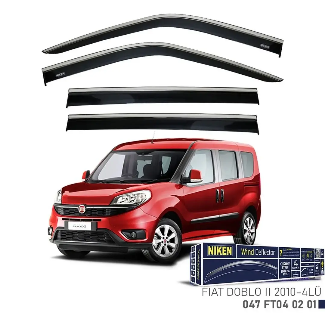 Niken Fiat Doblo 2 2010- Kromlu Cam Rüzgarlığı 4lü Takım