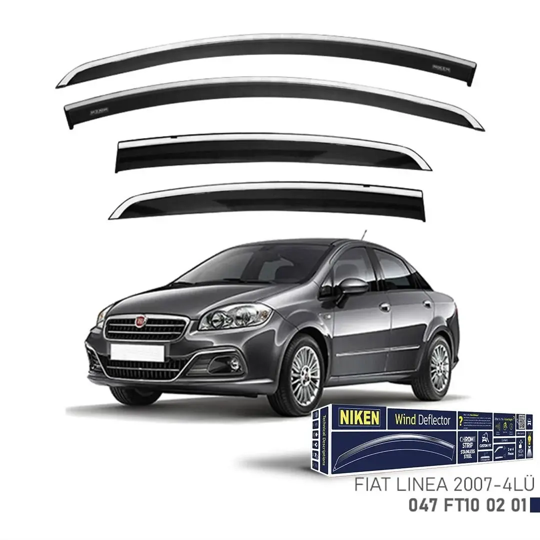 Niken Fiat Linea 2007- Kromlu Cam Rüzgarlığı 4lü Takım