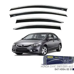 Niken Honda Civic 2007-2011 Kromlu Cam Rüzgarlığı 4lü Takım