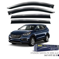 Niken Hyundai Santa Fe 2018- Kromlu Cam Rüzgarlığı 4lü Takım