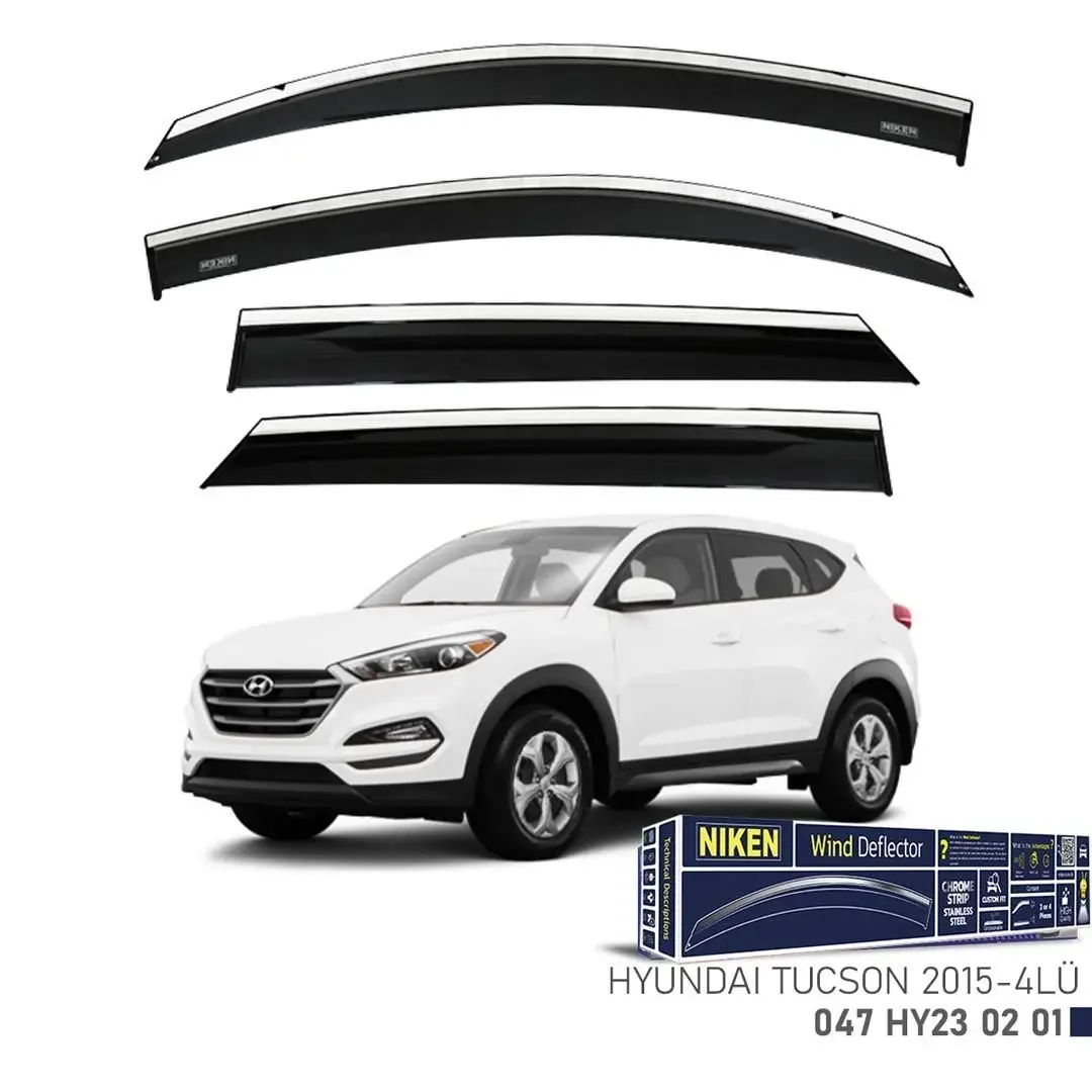 Niken Hyundai Tucson 2015- Kromlu Cam Rüzgarlığı 4lü Takım