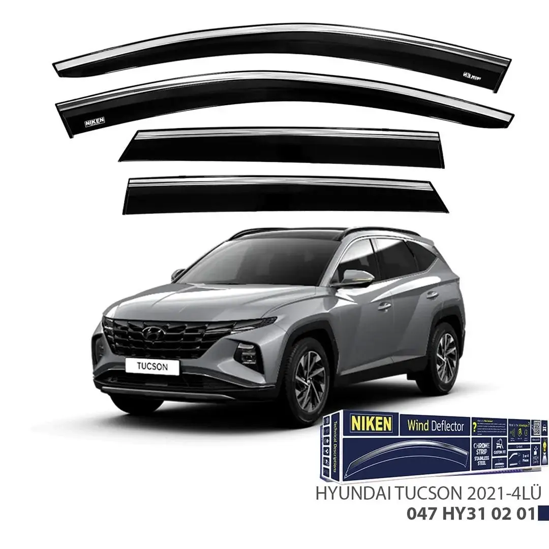 Niken Hyundai Tucson 2021- Kromlu Cam Rüzgarlığı 4lü Takım